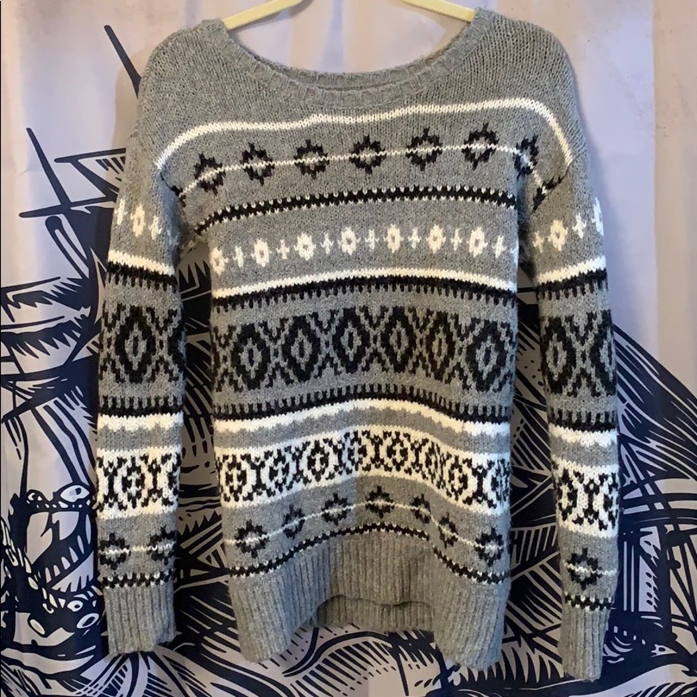 American eagle tribal patterned sweater